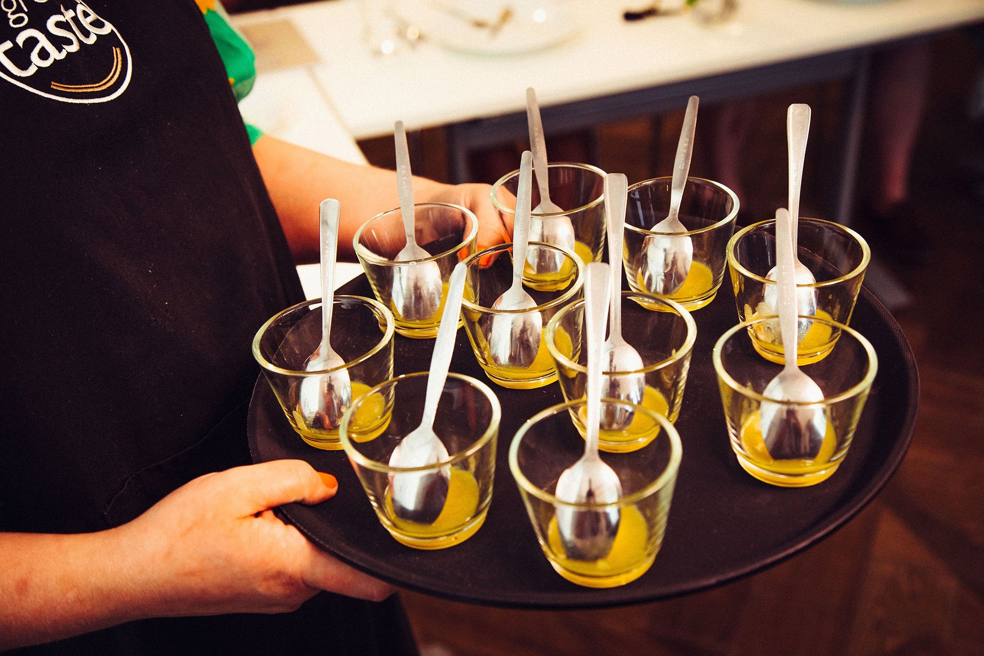 Great Taste honey samples on a tray