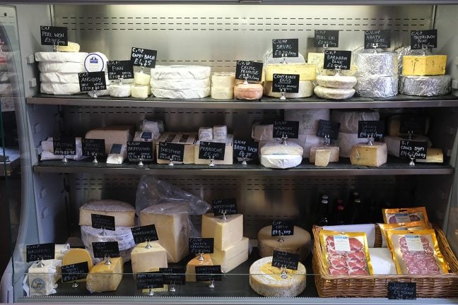 Cheese Display at The Marches Deli, Monmouth