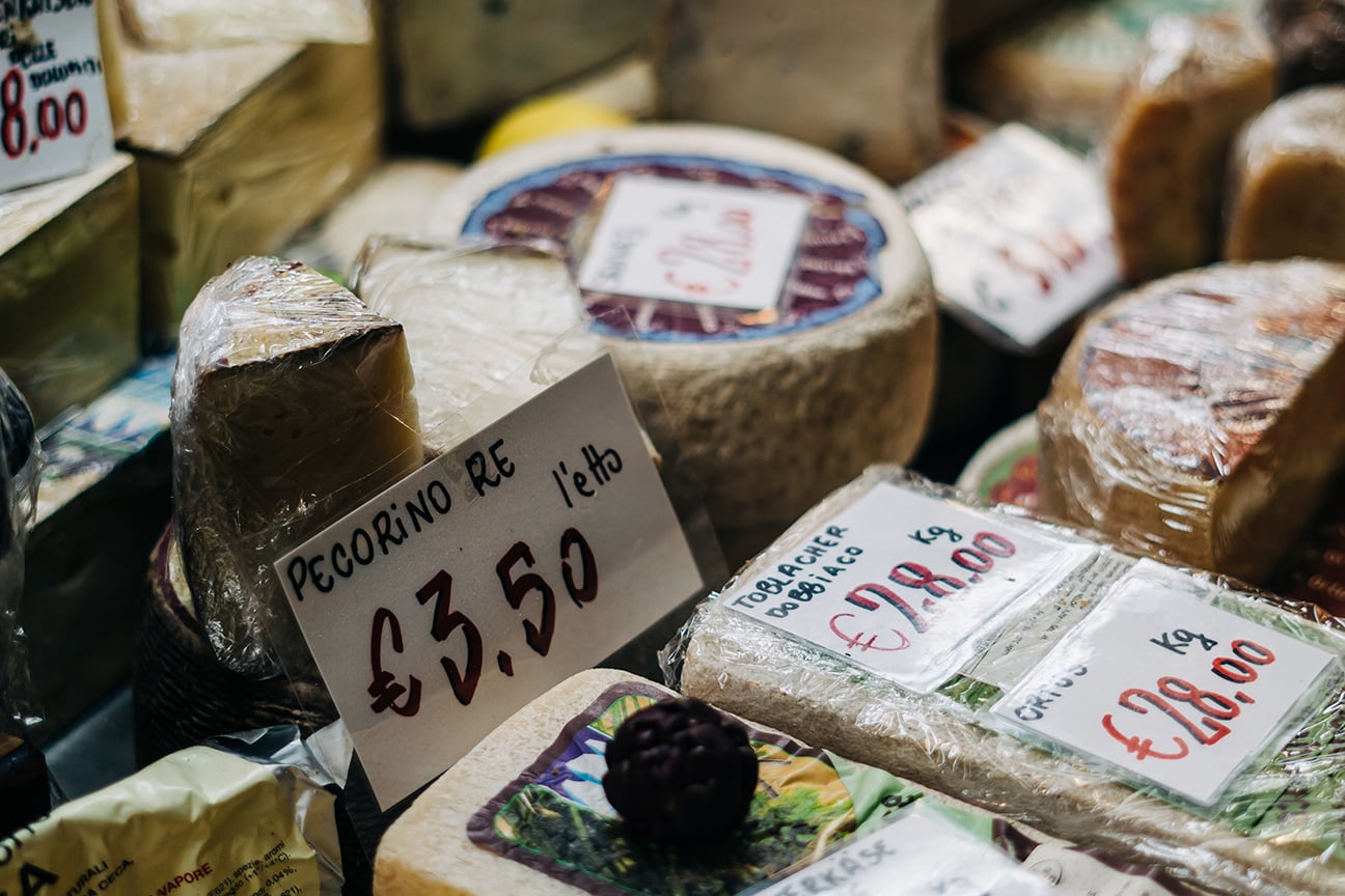 Cheese Counter, Displaying chilled foods
