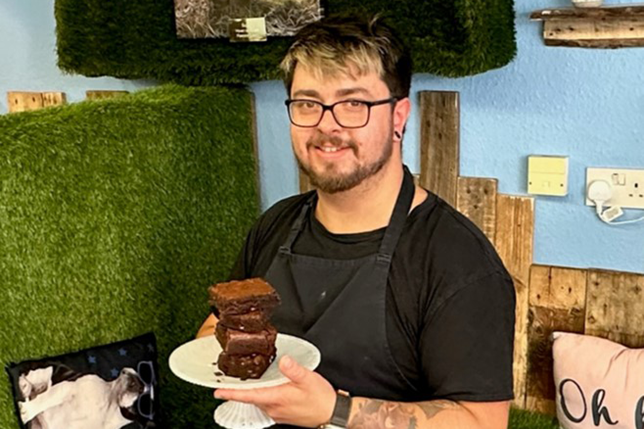 Aaron with his 1-star brownie from Great Taste 2023