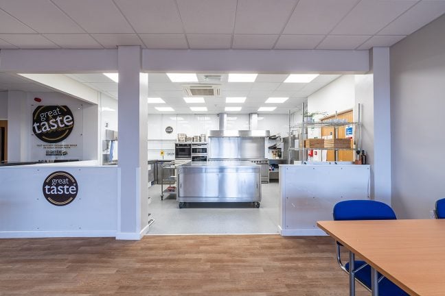 An open plan kitchen is linked to the main training room. The kitchen is fully equipped with professional cookware and equipment.