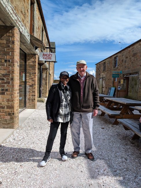 Producer Katherine Nathan with Robert Muir of Bowhouse