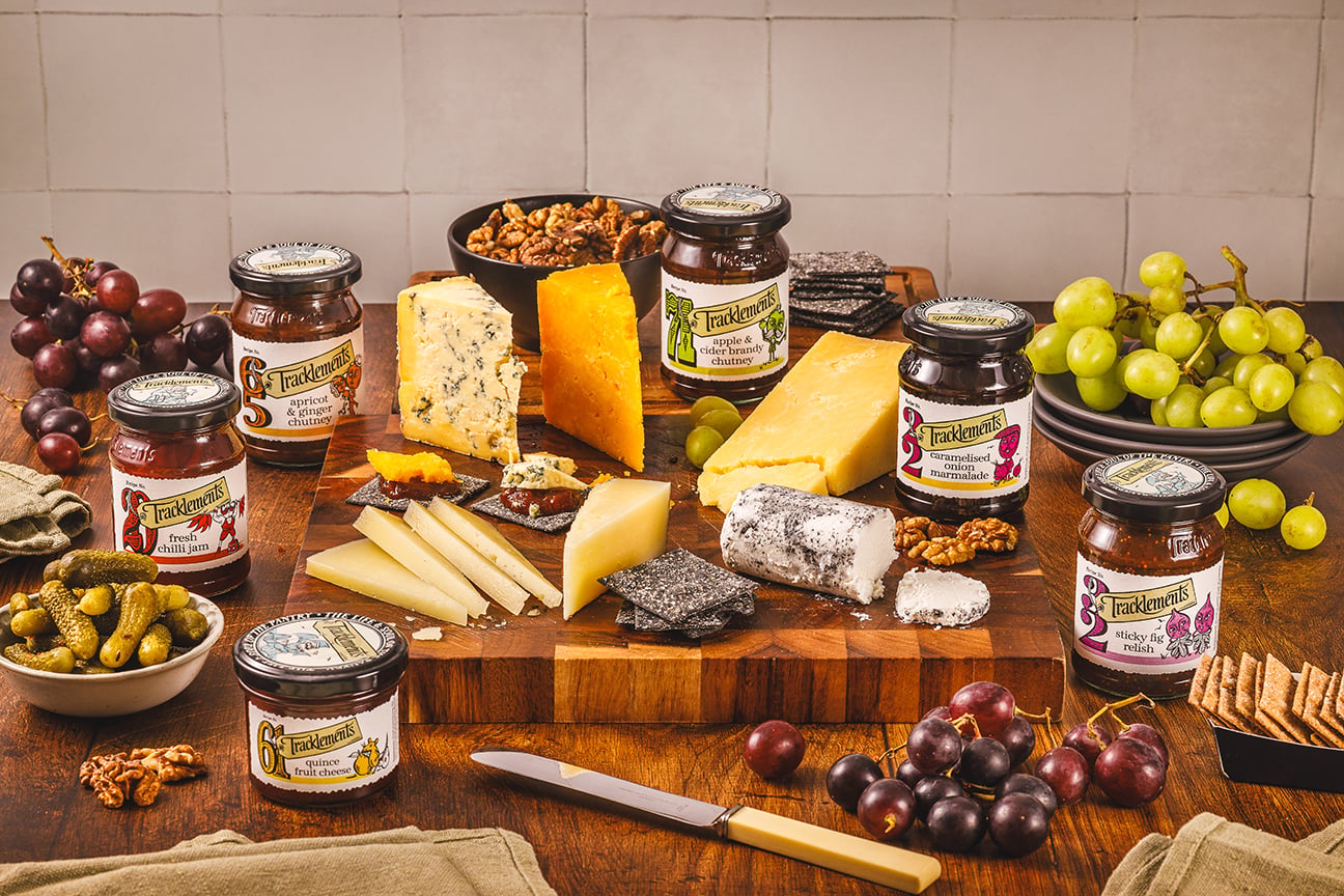 Cheeseboard angle with Tracklements